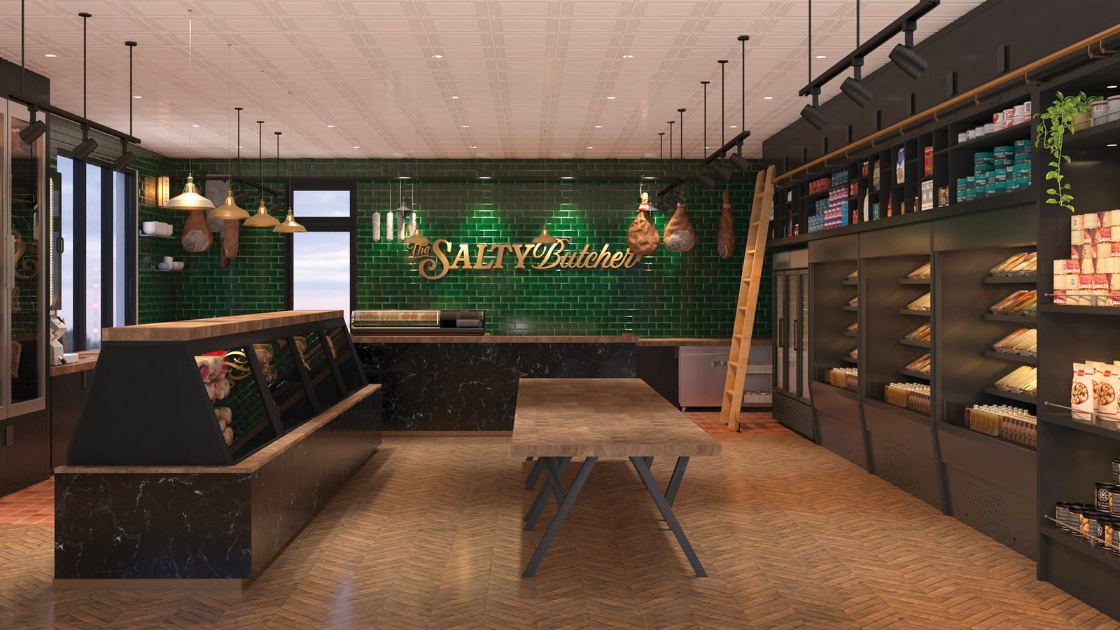 salty butcher interior branding iwdff