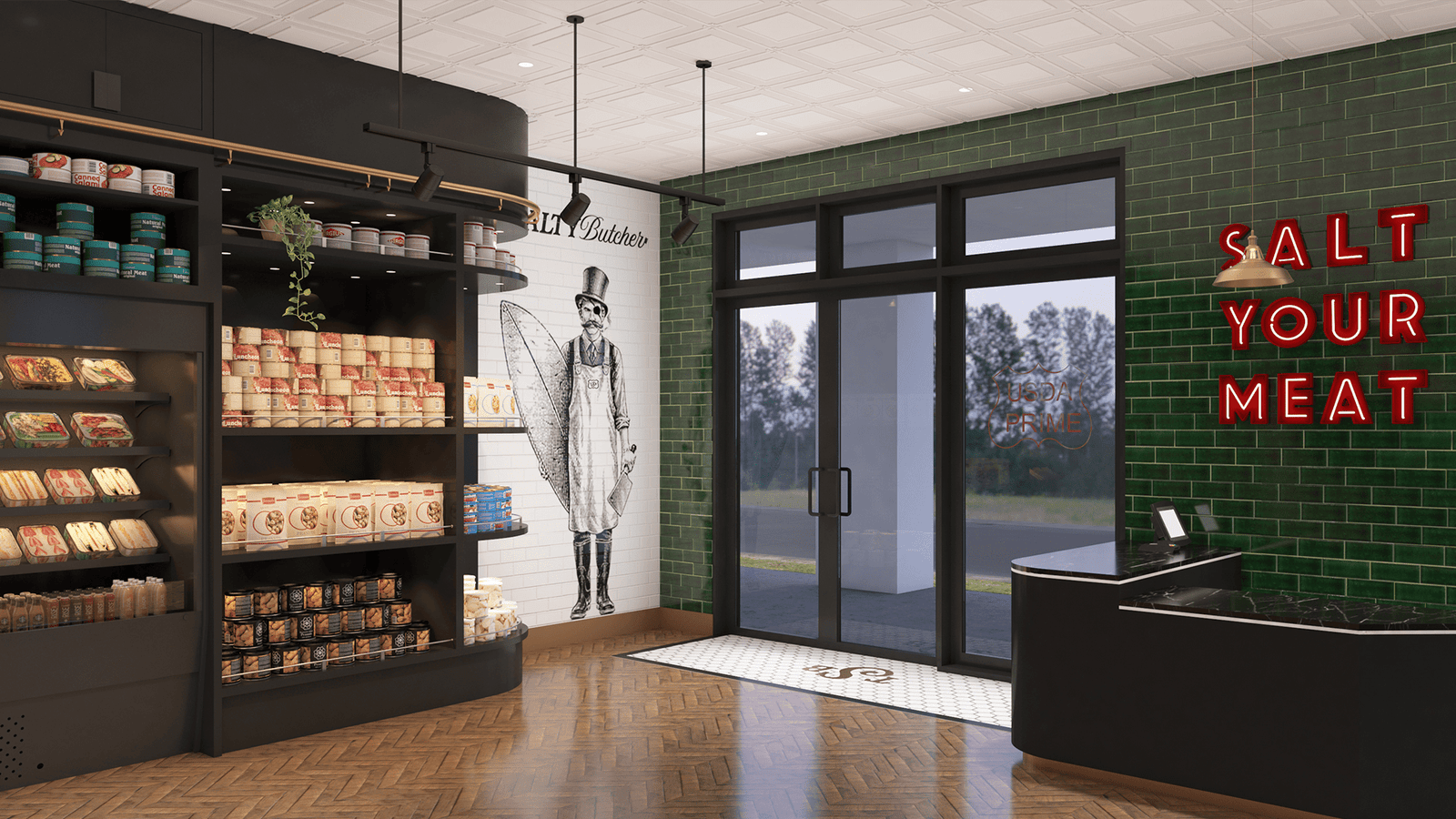 salty butcher interior design iwdff door