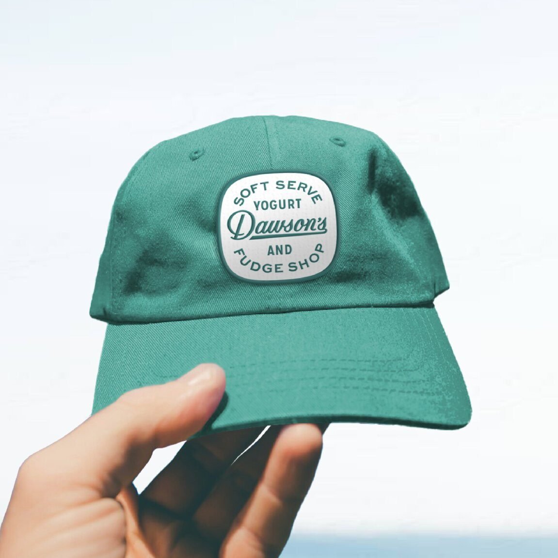 dawsons hat on the beach
